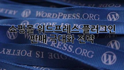 쇼핑몰 워드프레스 플러그인: 판매 극대화 전략