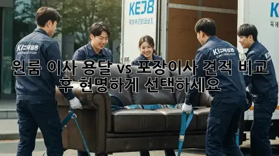 원룸 이사? 용달 vs 포장이사 견적 비교 후 현명하게 선택하세요!